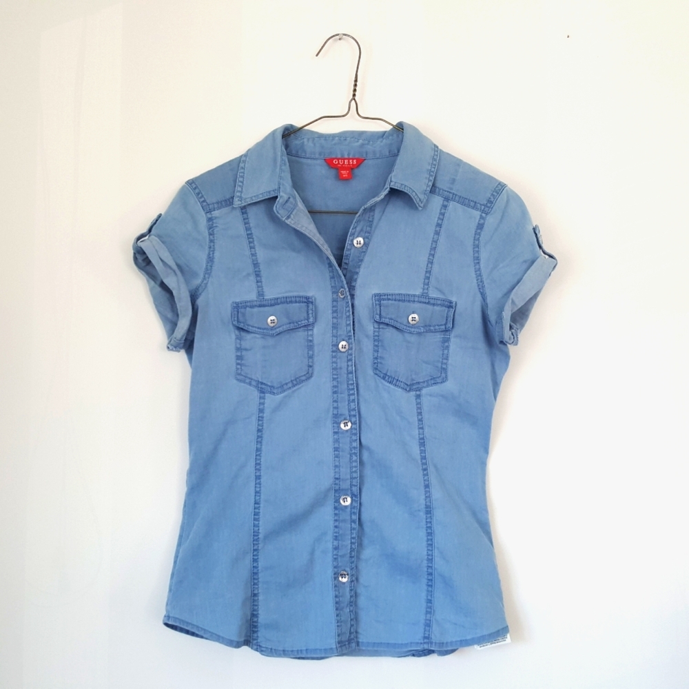 Form Fitting Button Up from Guess